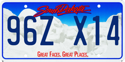 SD license plate 96ZX14