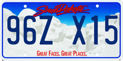 SD license plate 96ZX15