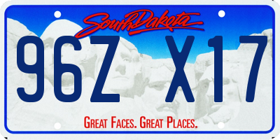 SD license plate 96ZX17