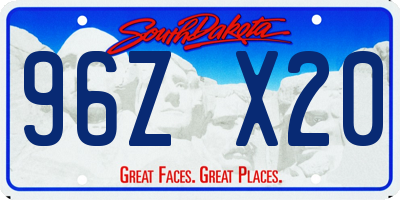 SD license plate 96ZX20