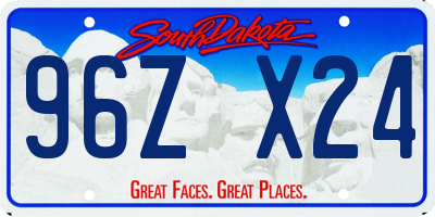SD license plate 96ZX24