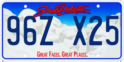 SD license plate 96ZX25
