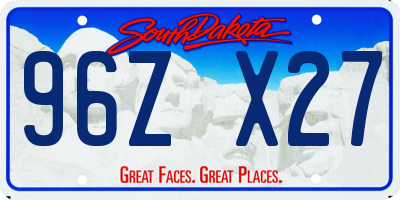 SD license plate 96ZX27