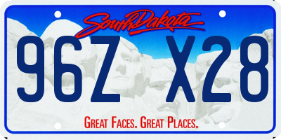 SD license plate 96ZX28