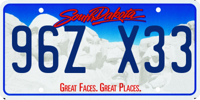 SD license plate 96ZX33