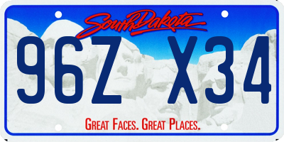 SD license plate 96ZX34