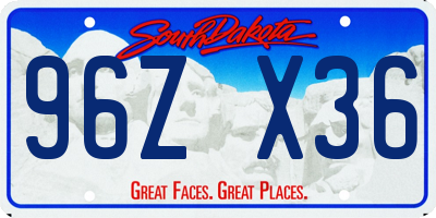 SD license plate 96ZX36