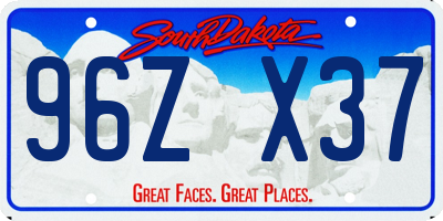 SD license plate 96ZX37