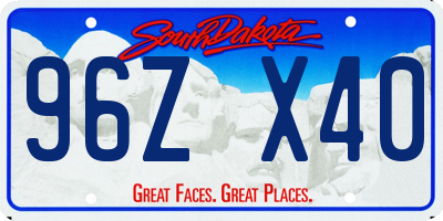 SD license plate 96ZX40
