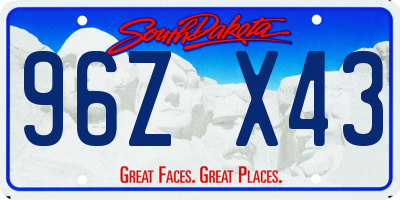 SD license plate 96ZX43