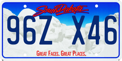 SD license plate 96ZX46