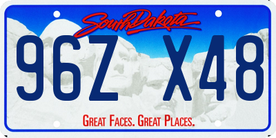 SD license plate 96ZX48