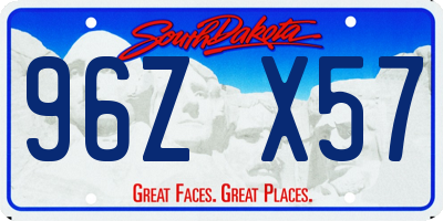 SD license plate 96ZX57