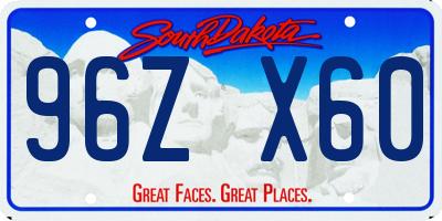 SD license plate 96ZX60