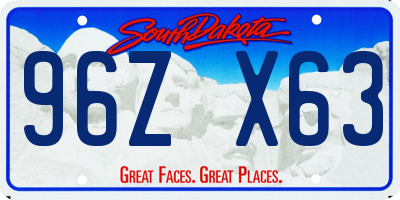 SD license plate 96ZX63
