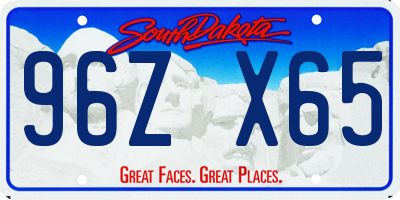 SD license plate 96ZX65
