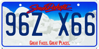 SD license plate 96ZX66