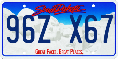 SD license plate 96ZX67