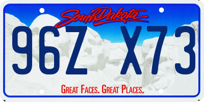SD license plate 96ZX73