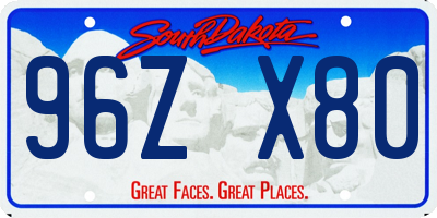 SD license plate 96ZX80