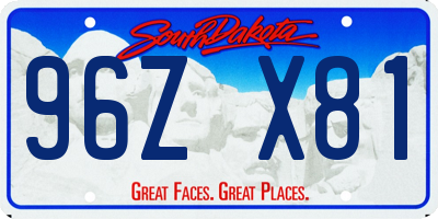 SD license plate 96ZX81