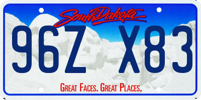SD license plate 96ZX83