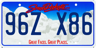SD license plate 96ZX86