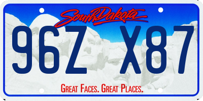 SD license plate 96ZX87