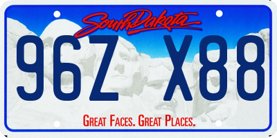 SD license plate 96ZX88