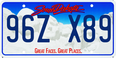 SD license plate 96ZX89