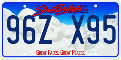 SD license plate 96ZX95