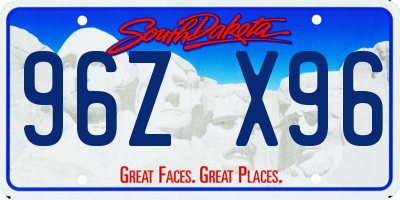 SD license plate 96ZX96