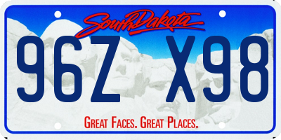 SD license plate 96ZX98