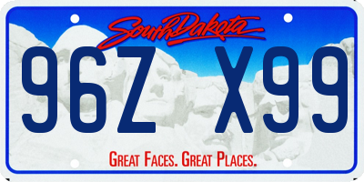 SD license plate 96ZX99