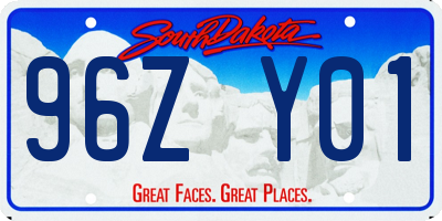 SD license plate 96ZY01