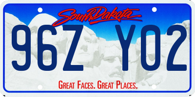 SD license plate 96ZY02