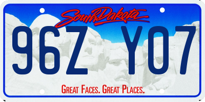 SD license plate 96ZY07