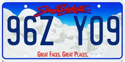 SD license plate 96ZY09