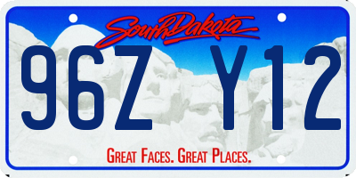 SD license plate 96ZY12
