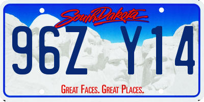 SD license plate 96ZY14