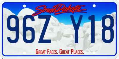 SD license plate 96ZY18