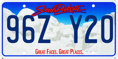 SD license plate 96ZY20