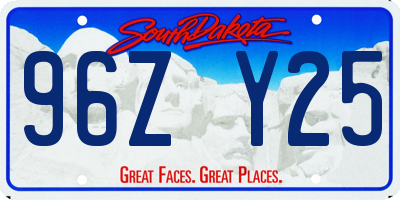 SD license plate 96ZY25