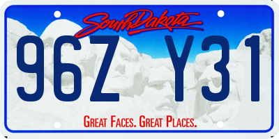 SD license plate 96ZY31