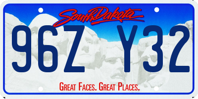 SD license plate 96ZY32
