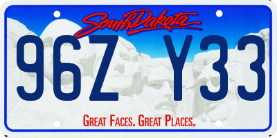 SD license plate 96ZY33