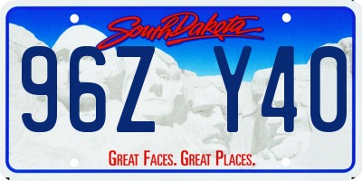 SD license plate 96ZY40