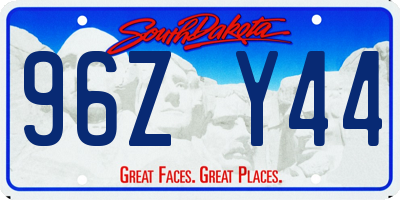 SD license plate 96ZY44