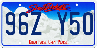 SD license plate 96ZY50