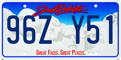 SD license plate 96ZY51